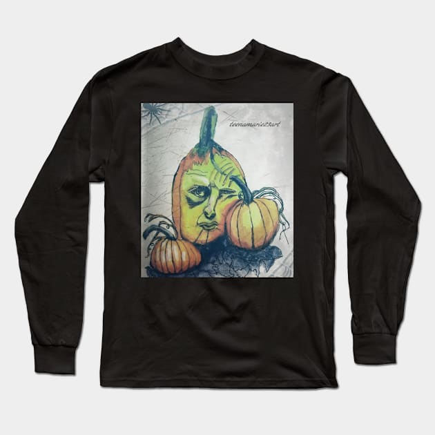 Pumpkin Long Sleeve T-Shirt by teenamarie23art